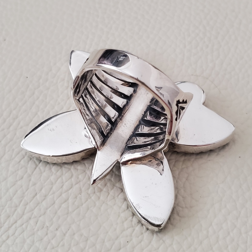 Abalone Sterling Butterfly Ring - Picture 3 of 5